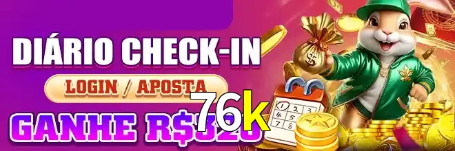 Captura da interface do 76k com cassino, destacando a diversidade de jogos.